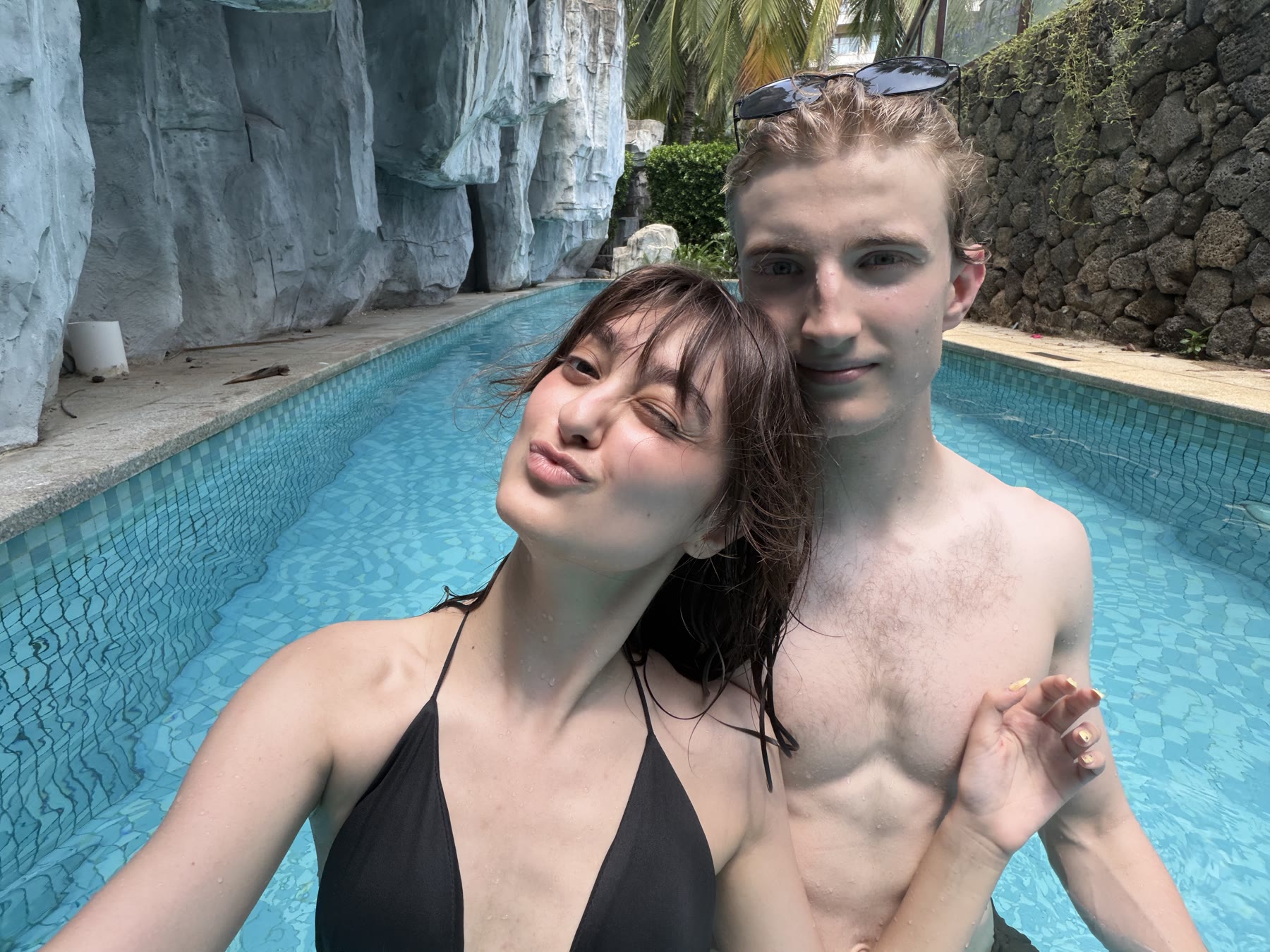 The two of us together in the pool in Sanya